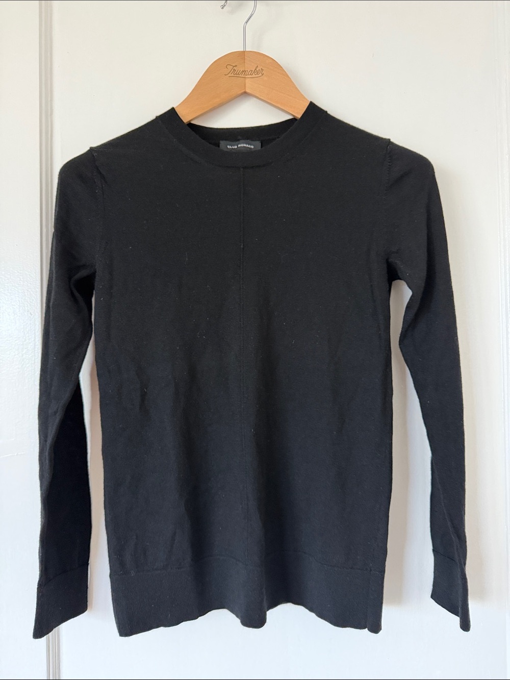 Club Monaco Black Wool Crewneck Sweater